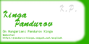 kinga pandurov business card